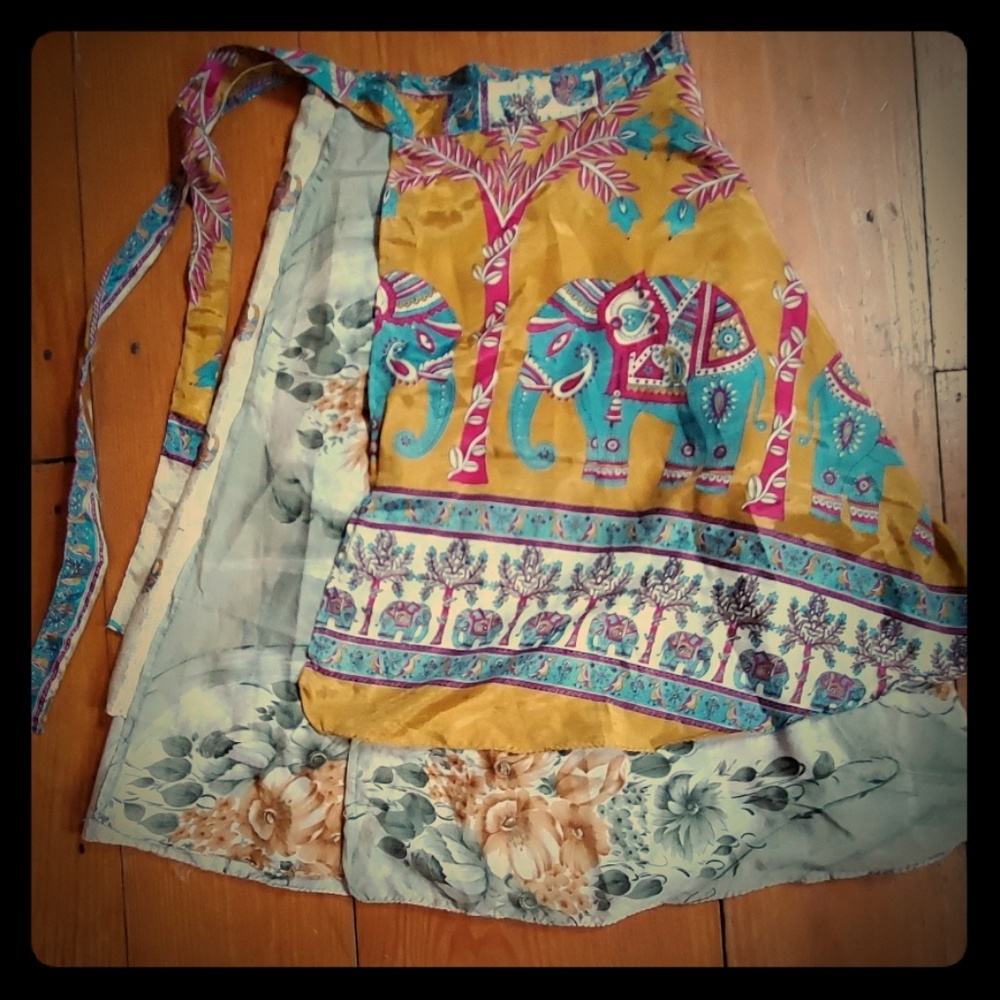 Silk wrap skirt